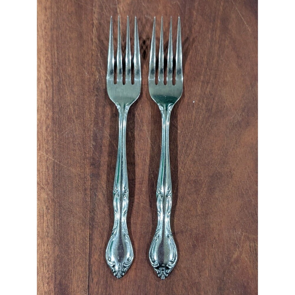 Hampton Court Stainless Japan 2 Dinner Forks 7-1/2" Vintage Flatware